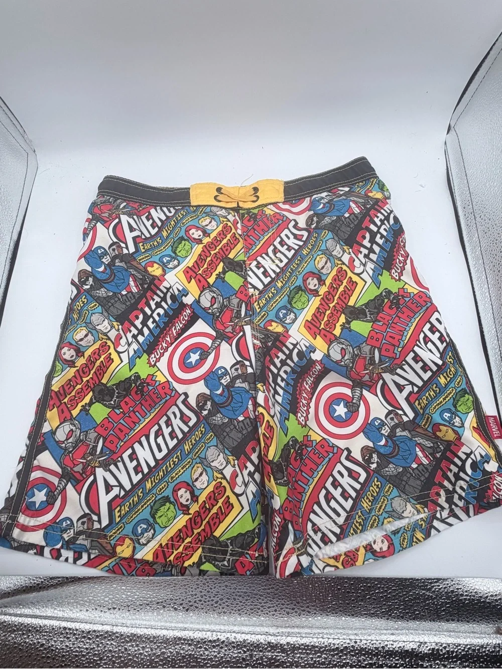 Avengers Comic Print Boys 11-12 Swimsuit - Multicolor
